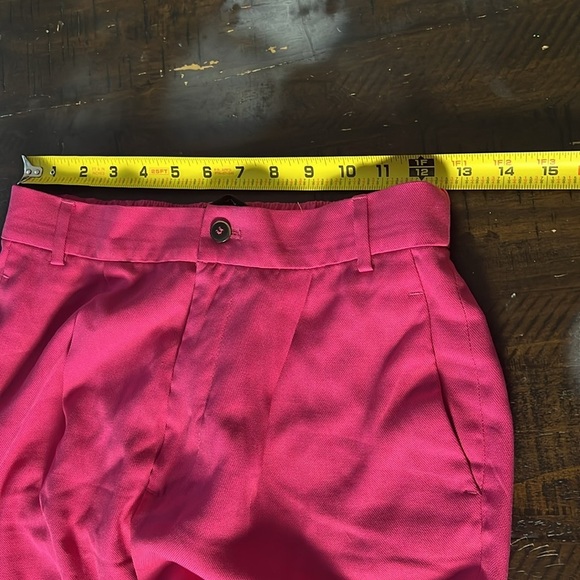 Zara Barbie Pink Lyocell Cropped Cuffed‎ Dressy Pants Size XS Coastal Grandma - Picture 12 of 13